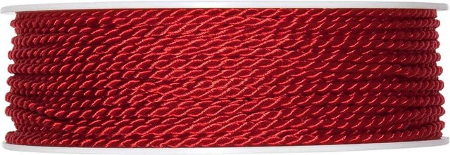 Halbach Kordel Rot 2mm 10m aus Acetat, Polyester und Baumwolle - Bild 1