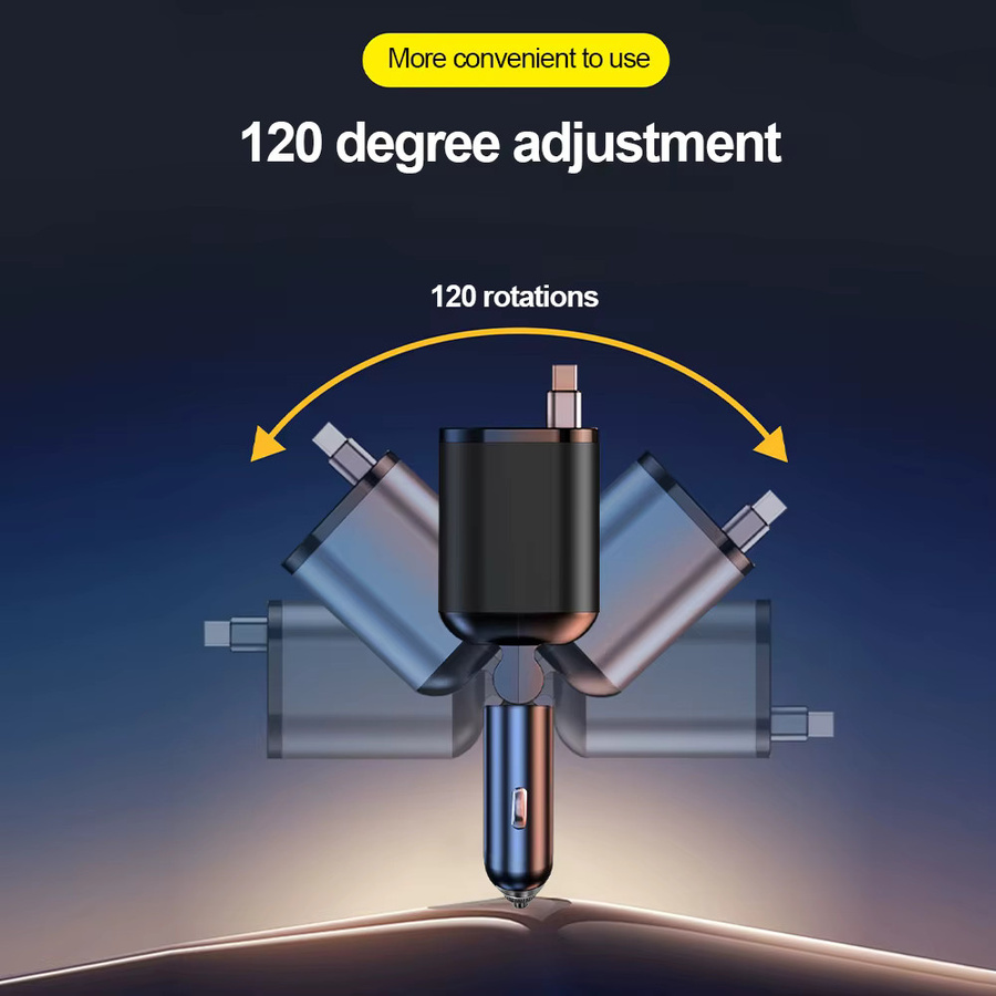 kebidumei 6-in-1 Auto-Ladegerät mit 200W Max Leistung, 100W PD30W und QC3.0 Superschnellladeadapter für Zigarettenanzünder, Schwarz - Bild 5