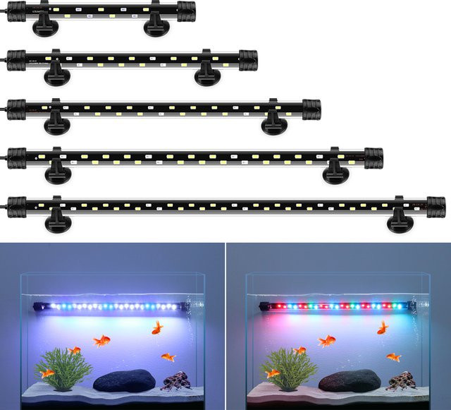 MALITAI Wasserdichte LED Unterwasser Lampe für Aquarium und Schwimmbad in RGB, Weiß und Blau - Bild 1