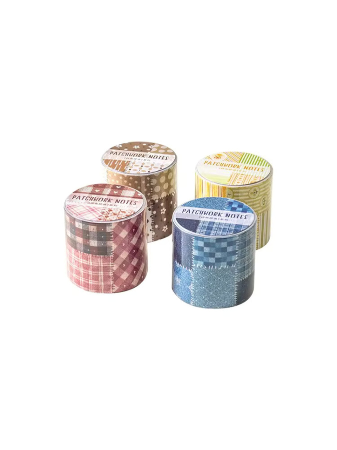 leaffei Washi Tape Patchwork Whisper Serie aus weißem Kraftpapier für Journal und Kunst-Dekor, 4 Stile, matt - Bild 3