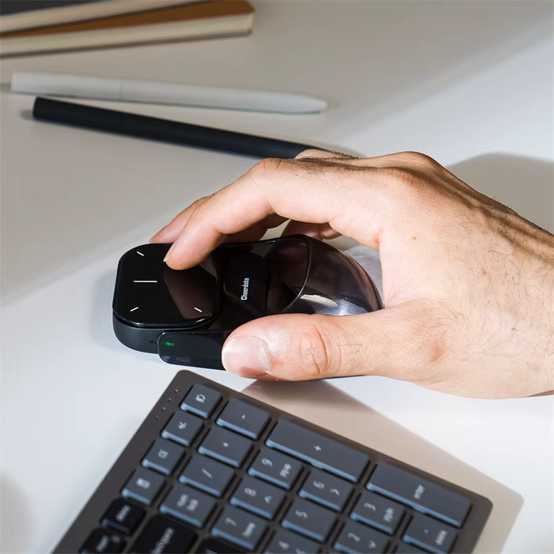 Cheerdots2 Kabellose Maus mit Touchpad und KI-Aufnahme in Silber für Büro und Gaming - Bild 4