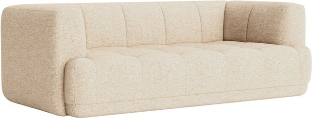 HAY Quilton 2 Sitzer Sofa mit Textilbezug in Beige und Quilting-Optik - Bild 1