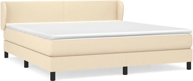 vidaXL Boxspringbett mit Matratze in Creme, Hybrid-Design mit Taschenfederkern, B/T: 160 x 200 cm - Bild 1
