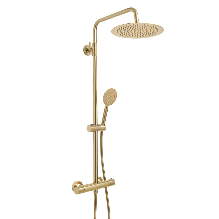 Hudson Reed Duschsäule Ayanna in satiniertem Gold mit Thermostat, Regendusche und Handbrause, H x B x T: 118 x 40 x 27,7 cm - Bild 1