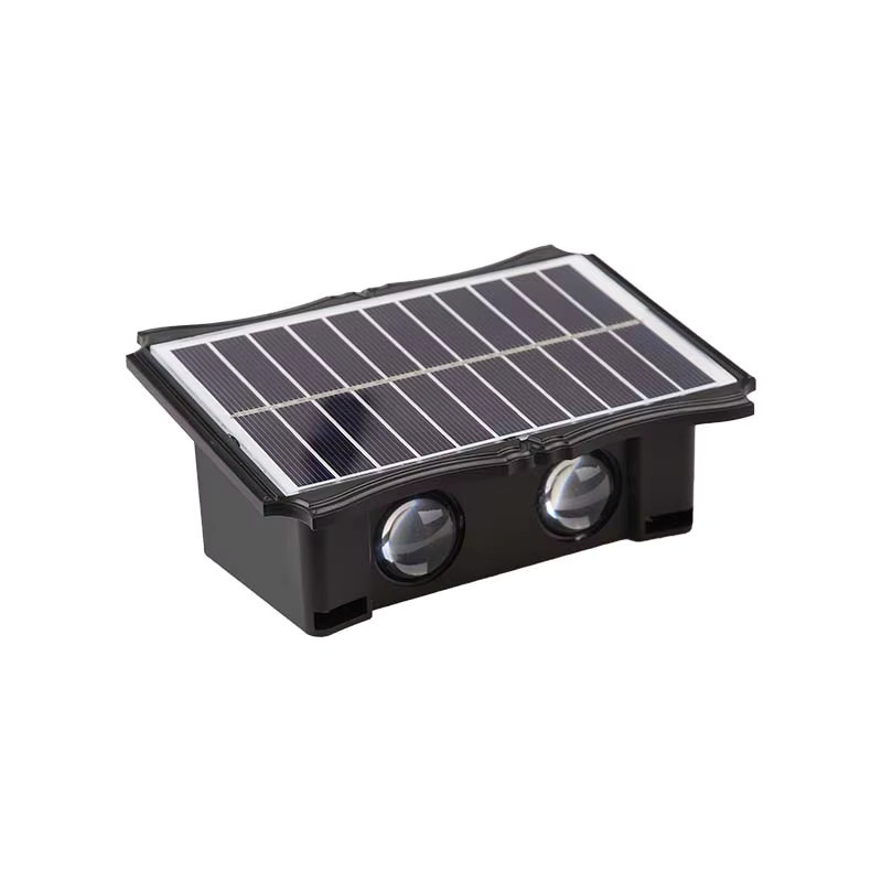 CHENBEN Solar-LED-Wandleuchte für den Außenbereich in Schwarz mit Auf- und Abwärtsbeleuchtung und warmweißem Licht - Bild 7