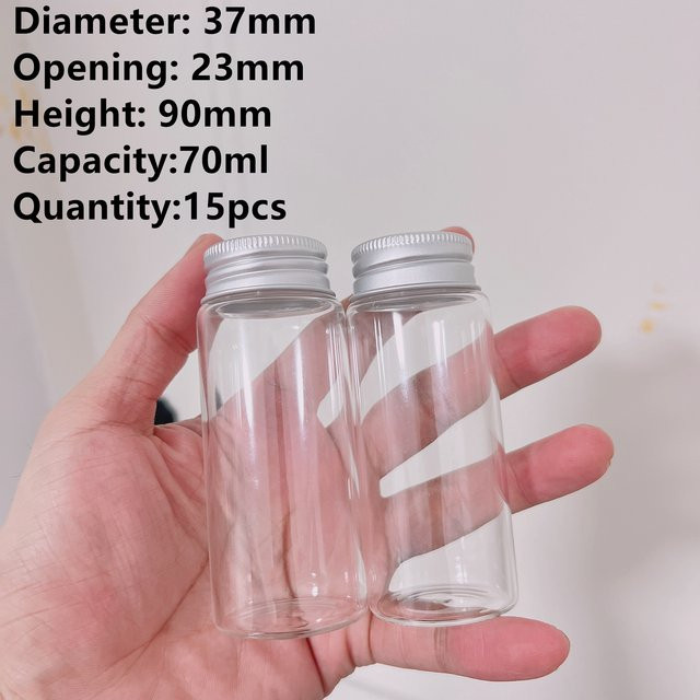 8 Stück Wunschgläser Mini-Glasflaschen aus Glas, transparent, 70 ml - Bild 1