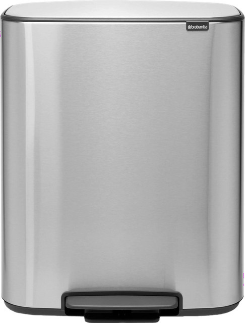 Brabantia Bo Pedal Abfallbehälter Edelstahl Silber 60 Liter mit Fingerabdruckschutz und herausnehmbarem Inneneimer - Bild 1