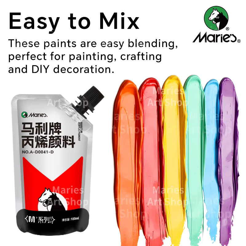 Marie's Acrylfarben-Set bunt, 5 Packungen à 100 ml - Bild 3