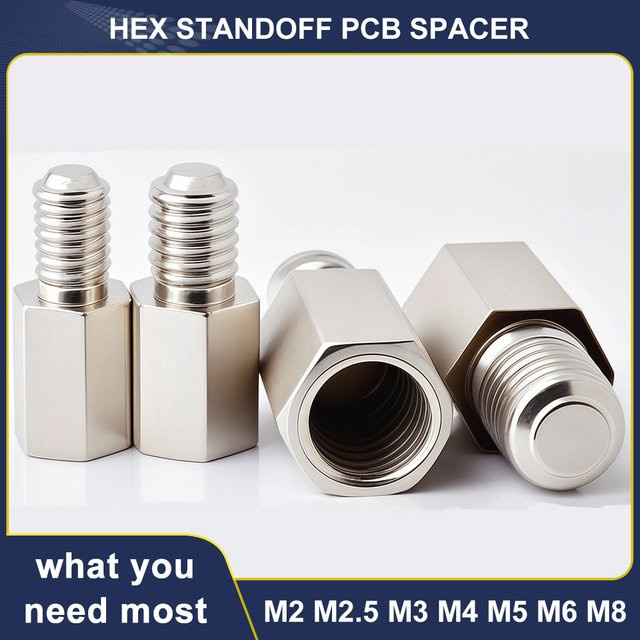 XIXIAN ASTA Hex Abstandsbolzen Männlich zu Weiblich in Silber für PCB und Motherboard M6 - Bild 1
