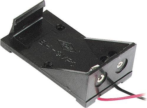 Velleman BH9V Batteriehalter für 1x 9V Block mit Kabel in Schwarz, B/T/H: 55 x 31 x 20 mm - Bild 1