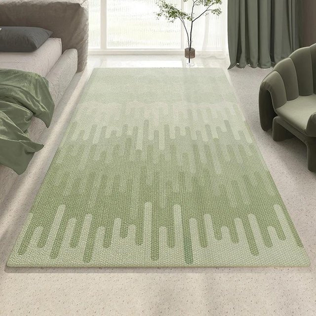 Moderner rutschfester Teppich Lodestar aus der Green Series in Grün, abstraktes Design, maschinengewebt aus Polyester, B/H: 40 x 60 cm - Bild 1