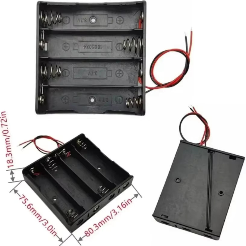 DIYCell Batterie-Aufbewahrungskoffer für 3 Stück 18650-Batterien mit EIN/AUS-Schalter in Schwarz - Bild 6