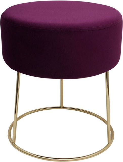 ECHTWERK Sitzhocker Marilyn mit Samtbezug in Brombeere, B/T/H: 41 x 41 x 41 cm - Bild 1