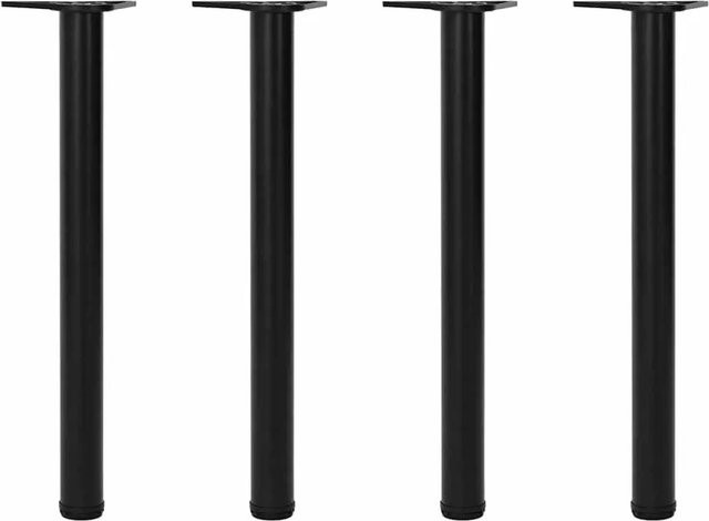 vidaXL Set aus 4 höhenverstellbaren Tischbeinen aus Stahl in Schwarz, Höhe: 71 cm - Bild 1