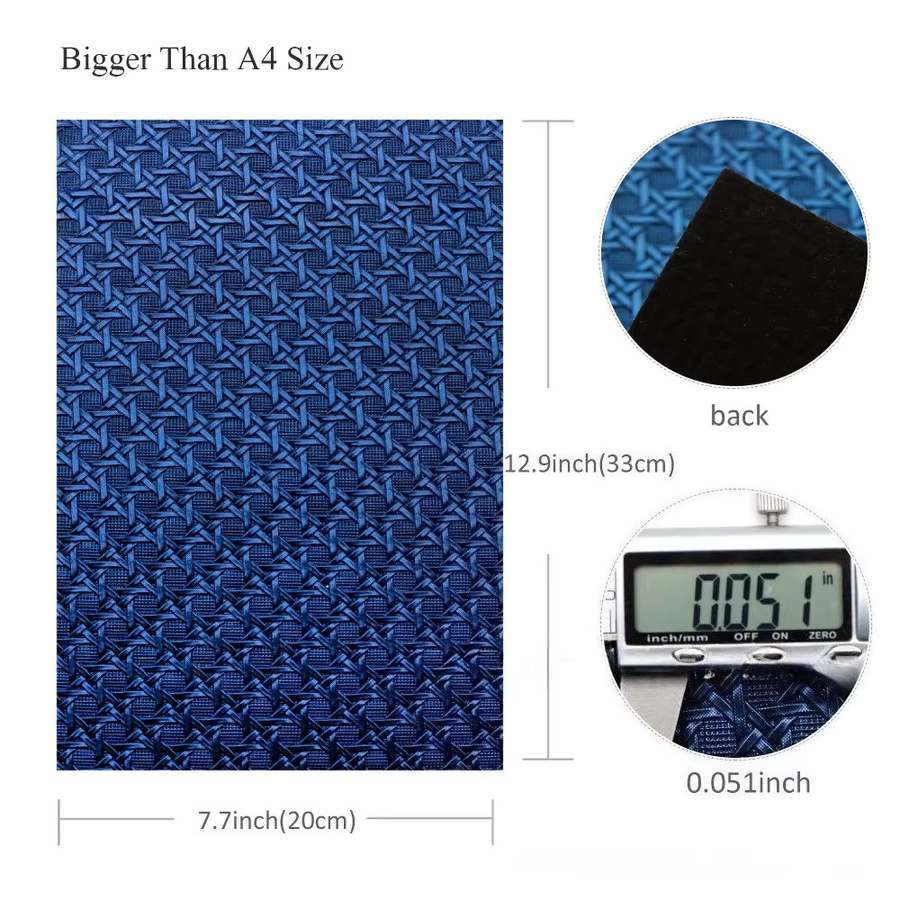 Weißes PVC-Lederblatt mit gewebter Textur für DIY-Taschenherstellung und Bastelprojekte, Breite: 33 cm, Höhe: 20 cm - Bild 4