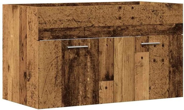 vidaXL Waschbeckenunterschrank in Altholz-Optik Braun B: 80 cm, T: 38,5 cm, H: 46 cm - Bild 1