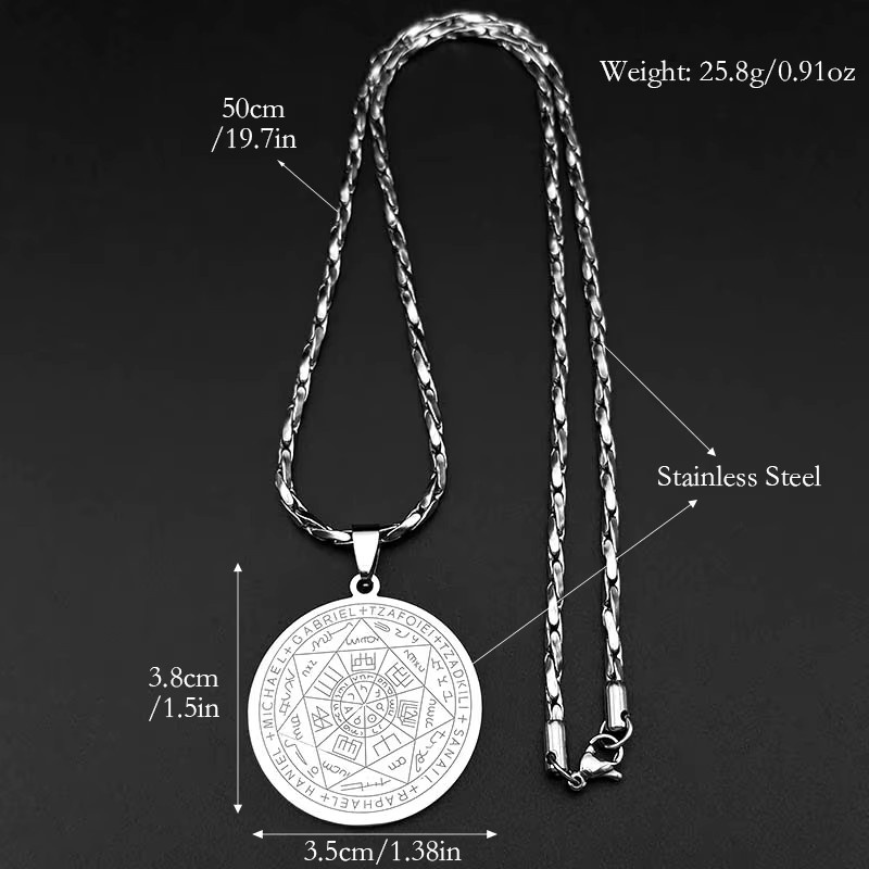 JYTF Halskette Sieben Erzengel Amulett, Edelstahl, Herren, Vintage - Bild 3
