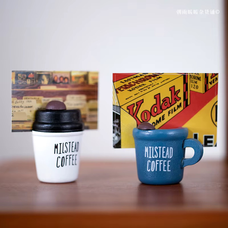 Chaoyu Mini-Kaffeetassen-Notizhalter aus Keramik im Retro-Stil als Schreibtischdekoration und Fotoständer - Bild 1