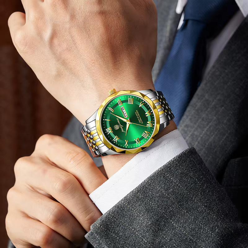 PAAZOMU Armbanduhr, Quarz, Edelstahl, Grün, Herren - Bild 6