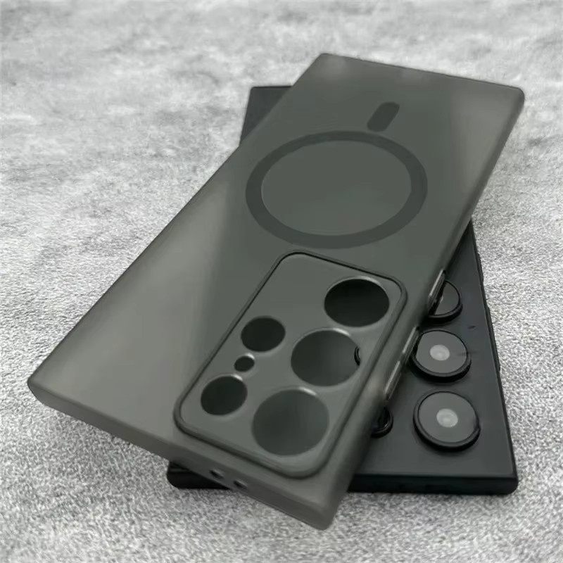Matte transparente magnetische Handyhülle mit Linsenschutz für Samsung Galaxy S24 Ultra, S23 Ultra, S23 Plus und S22 als ultradünnes Hard Cover - Bild 2
