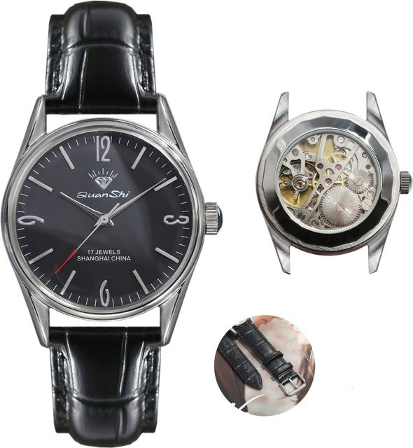 HEIMDALLR Armbanduhr, Handaufzug, Edelstahl, 38 mm, Herren, Schwarz - Bild 1