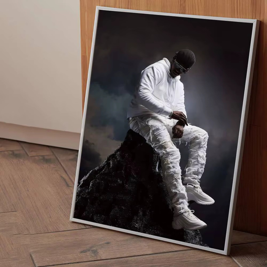 Wasserdichter Wandaufkleber Zanger Werenoi Diamant Noir in Schwarz als moderner abstrakter Poster-Druck für deine Wohnzimmer- und Schlafzimmerdekoration - Bild 6