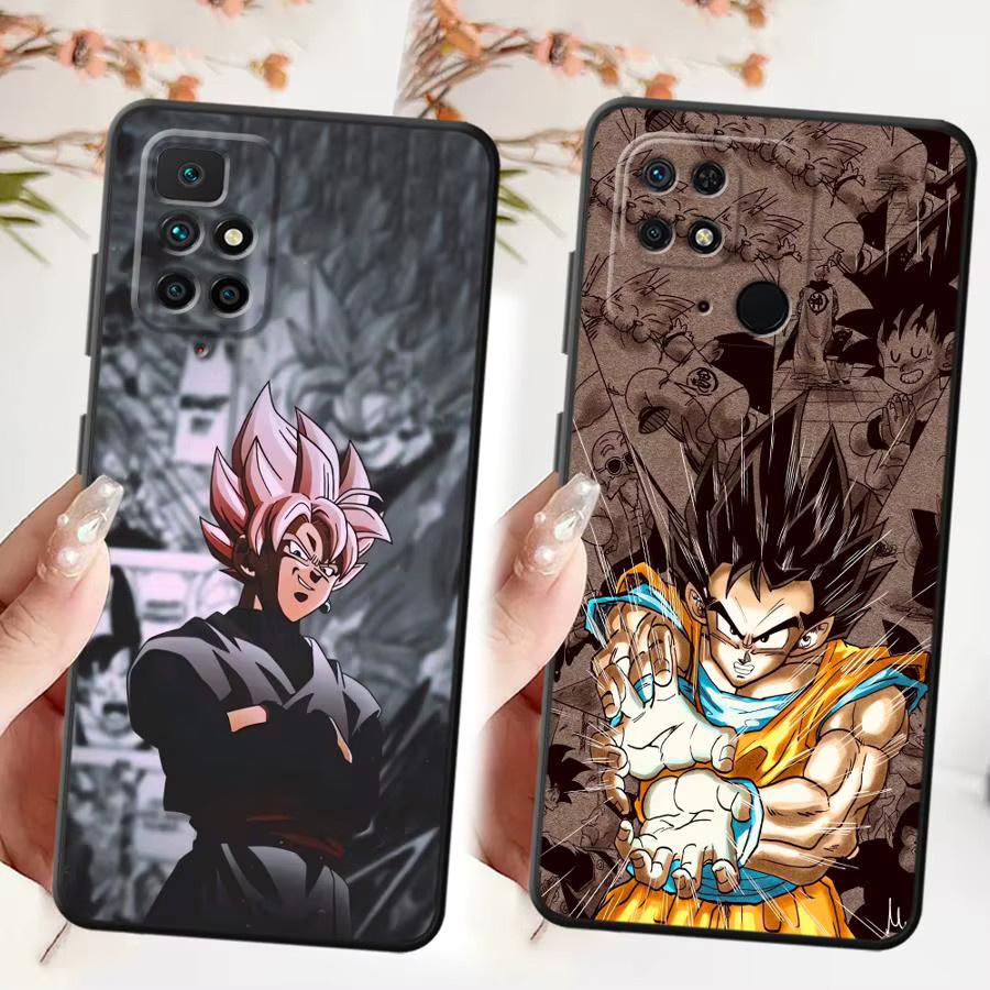 Schwarze weiche Handyhülle mit Dragon Ball Goku und Son Gohan Manga Motiv für Xiaomi Redmi A3, K80 Pro, 14C und weitere Modelle - Bild 4