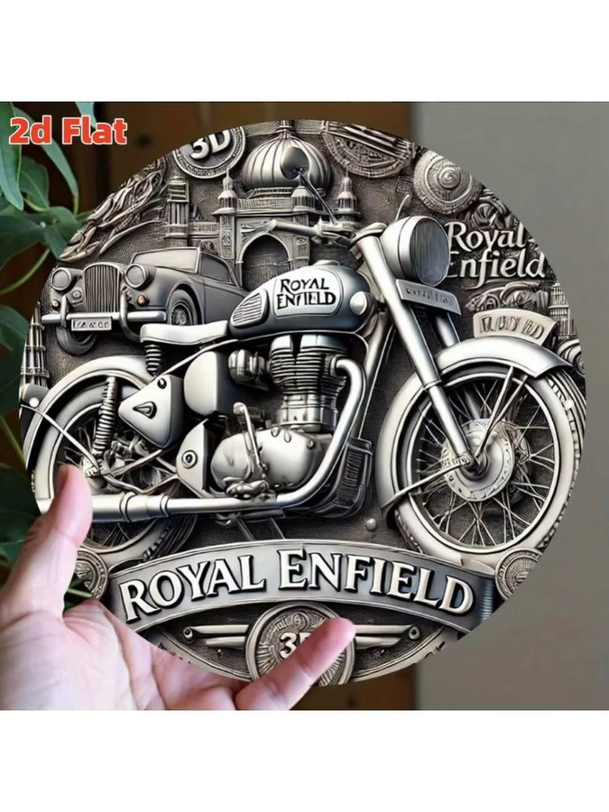 Vintage Motorrad Metallschild CIFBUY in Silber, quadratisch, Breite: 20,32 cm, Höhe: 20,32 cm, Tiefe: 0,1 cm - Bild 4