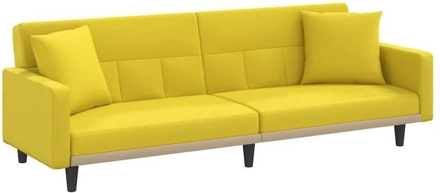vidaXL Schlafsofa mit Kissen in Hellgelb aus Stoff für Wohnzimmer und Schlafzimmer - Bild 1