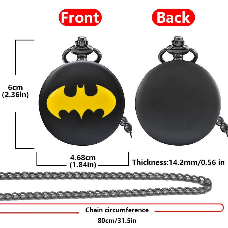 Bandai Taschenuhr Quarz, Batman, Schwarz, Unisex - Bild 4