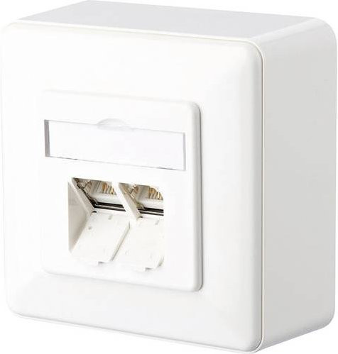 Metz Connect Netzwerkdose Aufputz CAT 6 mit 2 Ports in Reinweiß - Bild 1