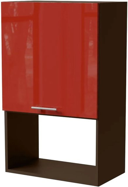 Feldmann-Wohnen Mikrowellenumbauschrank Brerra W4MK/60 Lava in Karminrot Hochglanz, B/T/H: 60 x 32,5 x 96 cm - Bild 1