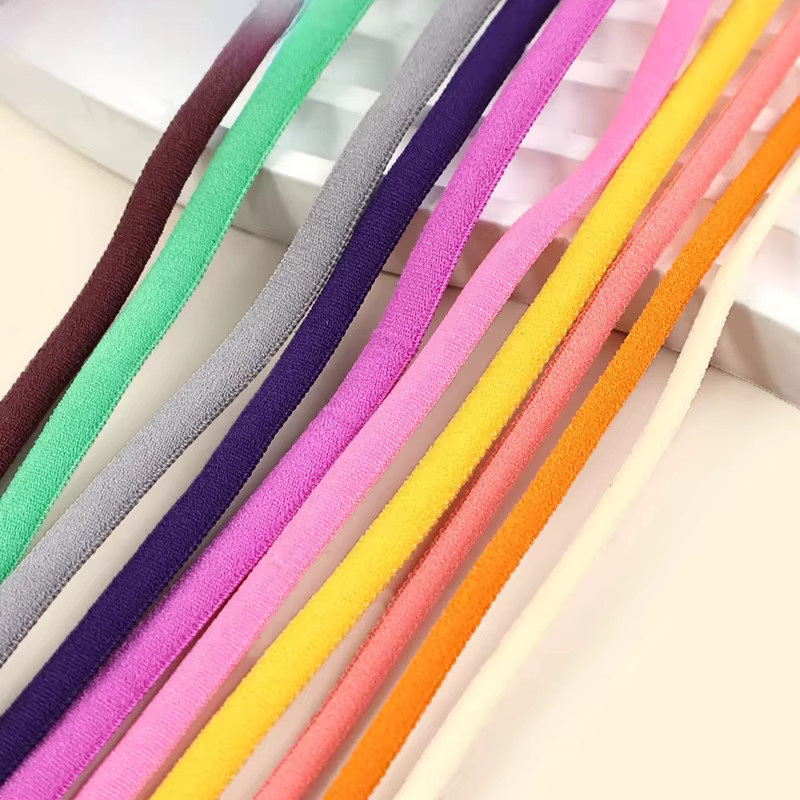 Meetee Nylon Gummiband mit Öl-Kern für Masken, Haarreifen und DIY-Näbzubehör, Farben: Pink und Multicolour - Bild 1