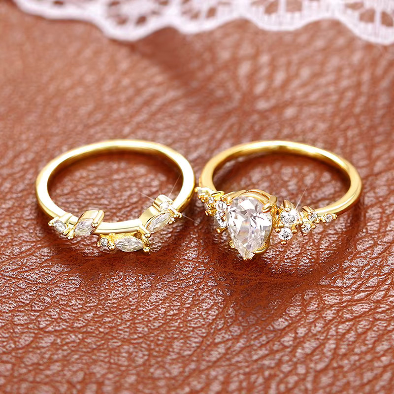Huitan Ringe, Zirkonia, Gold, Damen - Bild 2