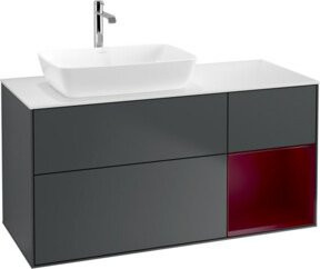 V&B Waschtischunterschrank Finion Wandbeleuchtung in matt blau lackiert, Breite: 120 cm, Höhe: 50,1 cm, Tiefe: 50,1 cm - Bild 1