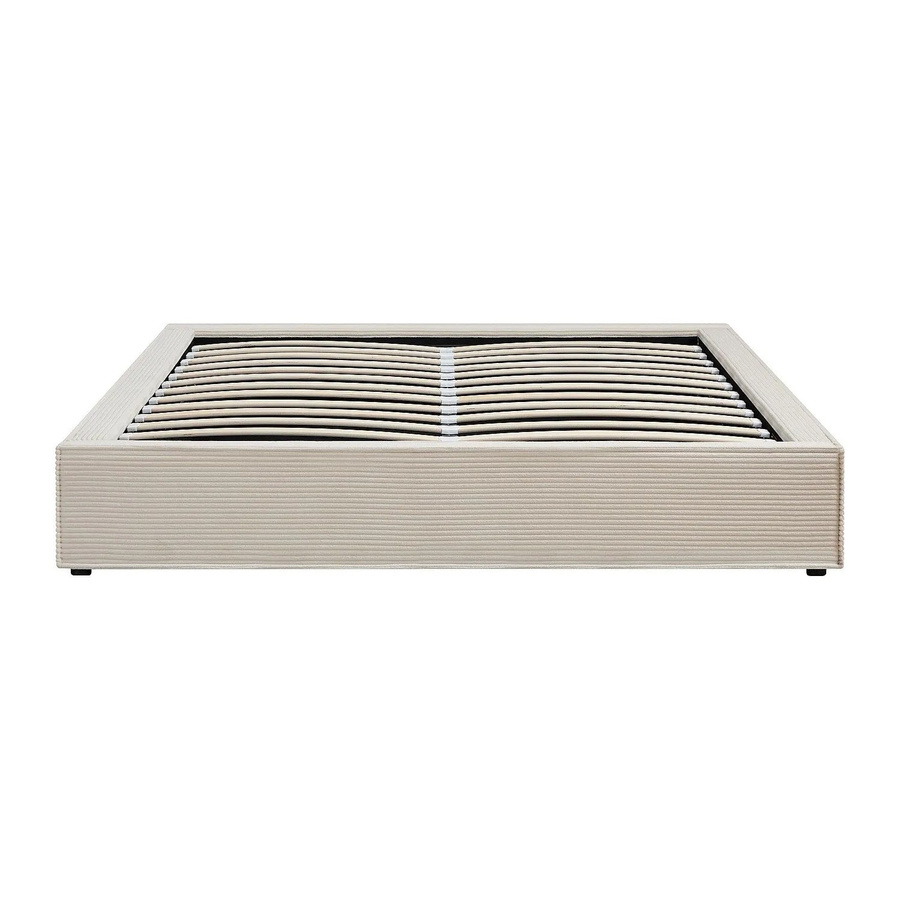 Vente-unique Bettgestell Kareso mit Bettkasten in Creme und Beige mit Cord-Bezug B/T: 160 x 200 cm - Bild 2