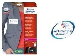 Avery Zweckform L4783-20 Namensetiketten Acetatseide Weiß, Breite: 88,9 mm, Höhe: 31 mm, 320 Stück - Bild 2