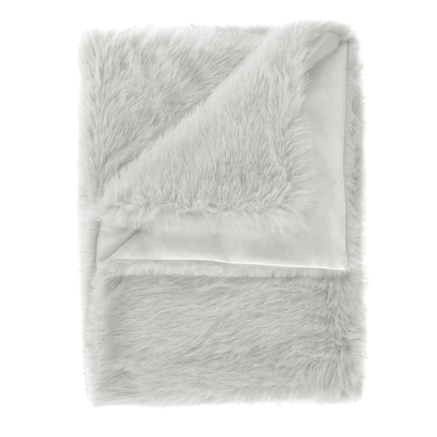 Heckett Lane Perle Felldecke Kuscheldecke in Silver Grey, B/B/H: 140 x 200 cm - Bild 1