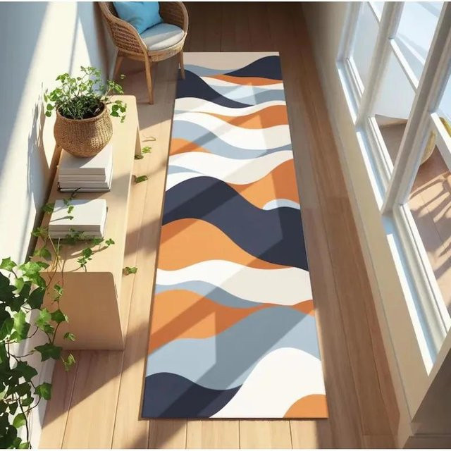 Moderner Teppich Lodestar mit geometrischem Muster in Multicolour, weich, waschbar und rutschfest, B/T: 40 x 60 cm - Bild 1