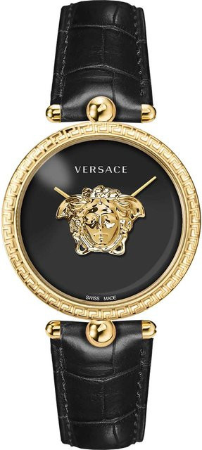 Versace Damenuhr Palazzo, Quarz, Edelstahl, 39 mm, Leder, Schwarz, 5 ATM - Bild 1