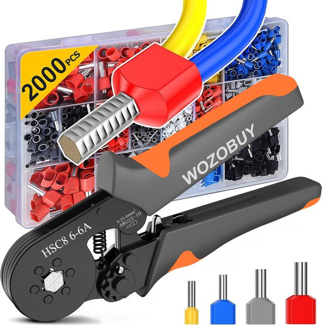 WOZOBUY HSC8 6-4 Crimpzange für Aderendhülsen 0,25-10mm² 23-7AWG - Bild 1