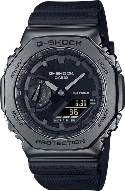 Casio G-Shock Classic Armbanduhr, Quarz, Edelstahl, Schwarz, 44 mm, Herren - Bild 1