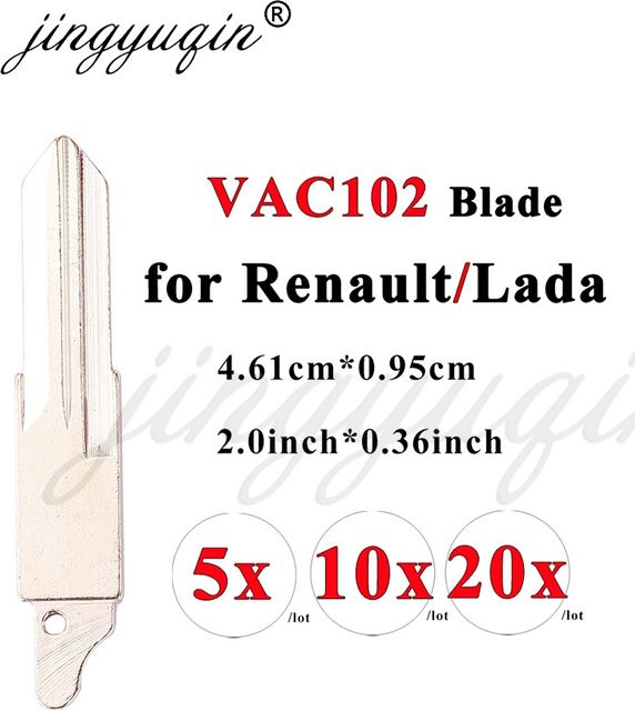 VAC102 Klappbarer Ersatz-Autoschlüssel Rohling für Renault Megan Dacia Clio Lada in Silber - Bild 1