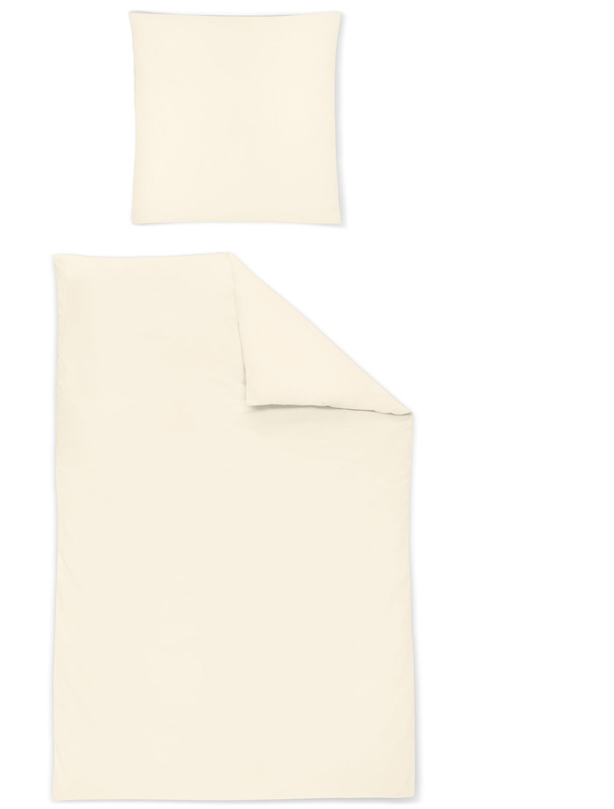 Premium Paris 8000 Mako-Satin Bettwäsche Set aus Baumwolle mit Kissenbezug, Farben: Beige, Grau, Weiß, B/H: 240 x 220 cm, Kissen: 80 x 80 cm - Bild 1