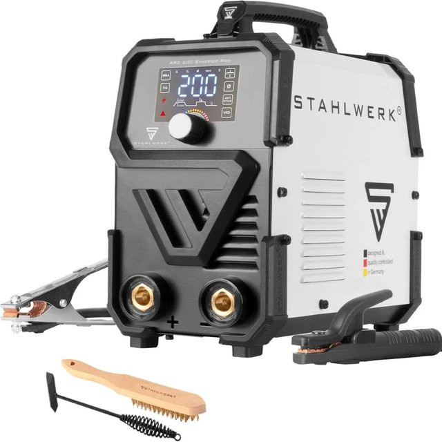 STAHLWERK Schweißgerät ARC 200 Synergic Pro MMA Lift TIG IGBT Inverter 200 A in Weiß - Bild 1