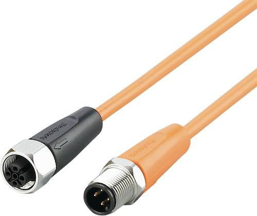 ifm electronic Verbindungsleitung EVT472 mit Stecker und Buchse, gerade, orange, Polzahl 4, Länge: 0,3 m - Bild 1