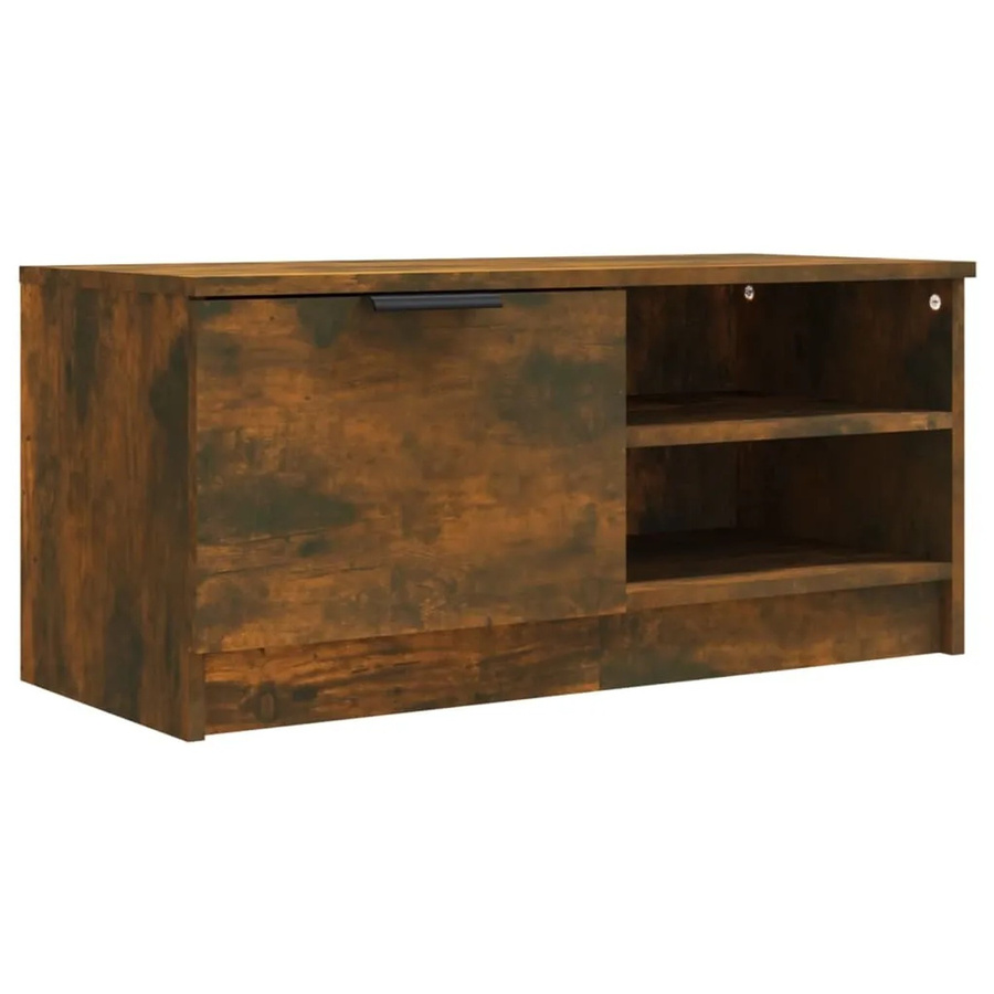 vidaXL TV-Schrank in Räuchereiche, modern, Holzwerkstoff, Farbe: Braun, B/T/H: 80 x 35 x 36,5 cm - Bild 2