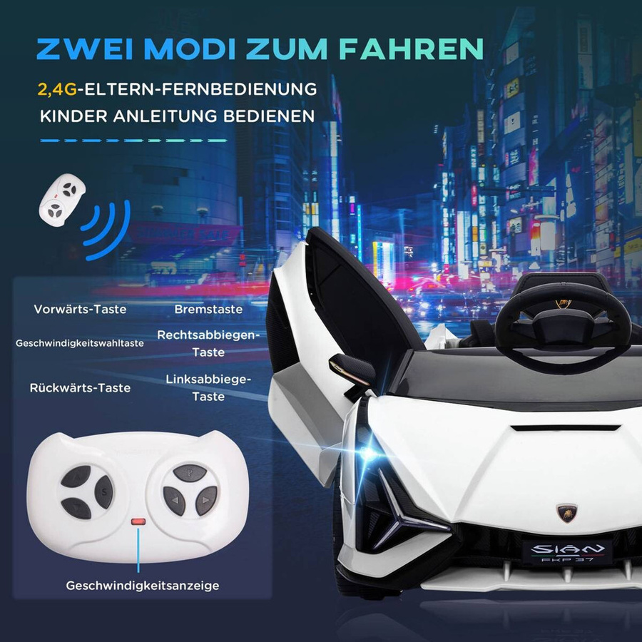 HOMCOM Kinder-Elektroauto, weiß, ab 3 Jahre - Bild 4