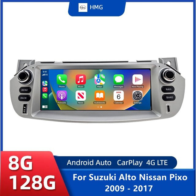 Android 15 Multimedia Autoradio mit CarPlay und WLAN für Suzuki Alto und Nissan Pixo (2009 - 2016) - Bild 1