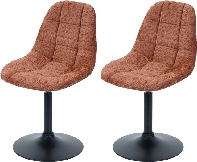 2er-Set MCW Esszimmerstuhl A60 Drehstuhl mit Chenille-Stoff in Orange - Bild 2
